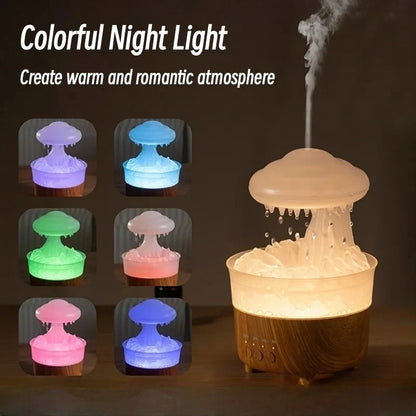 Regen Wolk Nachtlamp - Humidifier met Regenwater Druppel Geluid - 7 Kleur Led Licht - Essential Oil Diffuser Aromatherapie