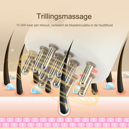 Elektrische Vibrerende Massagekam met Rood Licht & Microstroom voor Haargroei