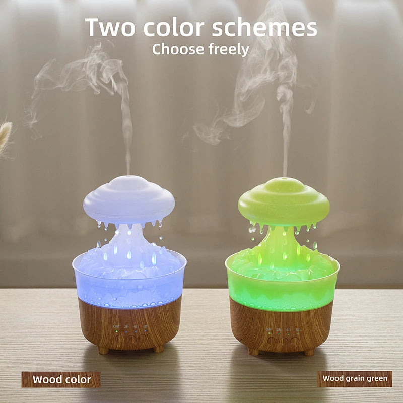 Regen Wolk Nachtlamp - Humidifier met Regenwater Druppel Geluid - 7 Kleur Led Licht - Essential Oil Diffuser Aromatherapie