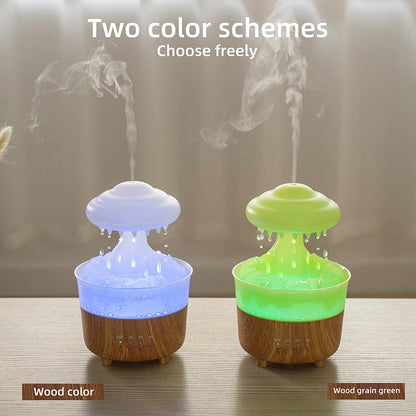 Regen Wolk Nachtlamp - Humidifier met Regenwater Druppel Geluid - 7 Kleur Led Licht - Essential Oil Diffuser Aromatherapie