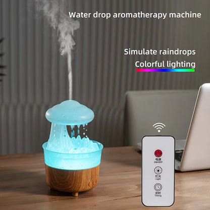 Regen Wolk Nachtlamp - Humidifier met Regenwater Druppel Geluid - 7 Kleur Led Licht - Essential Oil Diffuser Aromatherapie