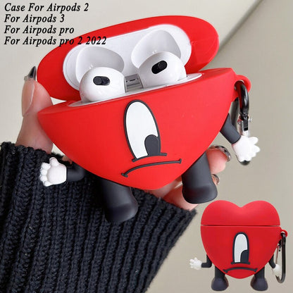 Apple Airpods Case - Apple  - Rode Hartje  EarPods Hoesje