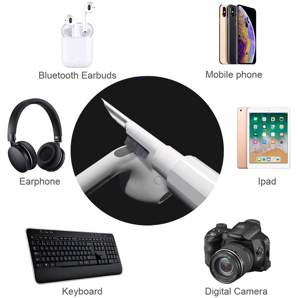 AirPods Schoonmaak Kit - Airpod Reiniger - AirPods Cleaner - Oordopjes Cleaning Pen - Cleaning Pen voor Bluetooth Oordopjes en Oplaadcase